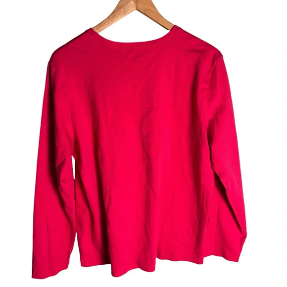 L.L. Bean Women’s Red Long Sleeve Crew Neck Shirt XL Cotton Blend Casual Cozy - Picture 5 of 7